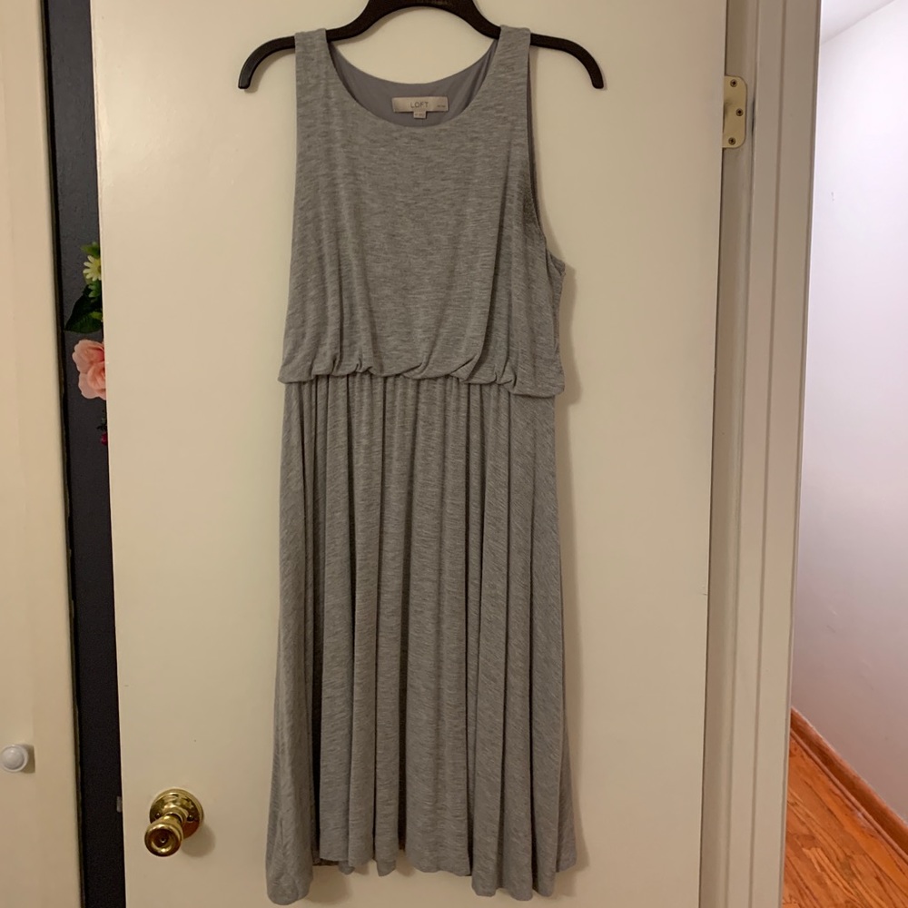 Anne Taylor Loft Simple Gray Dress With High Waist